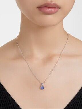 Swarovski Birthstone Pendant September, Blue, Rhodium Plated- Like New